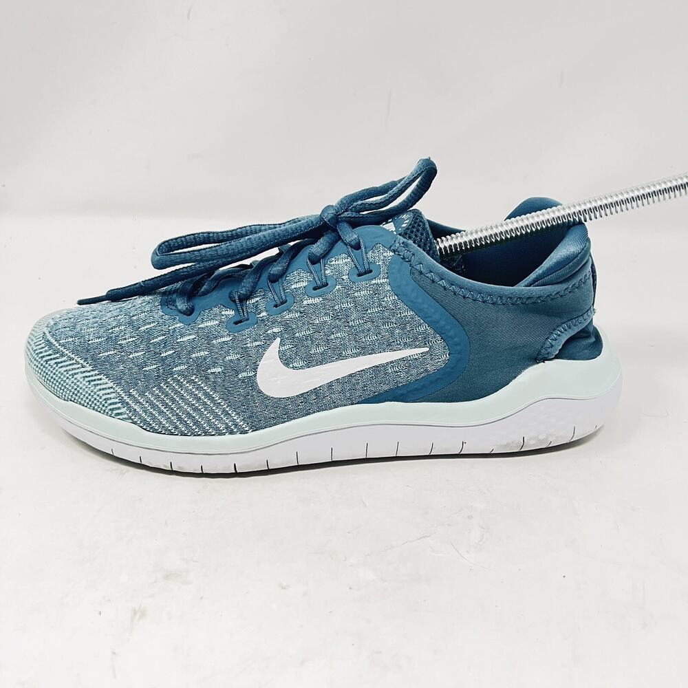 Nike Free Run Youth Big Kids Athletic Shoes Aqua/White AH3457-401 SIZE 6.5Y W8